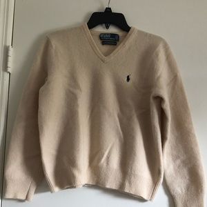 Polo Ralph Lauren %100 lambs wool beige sweater